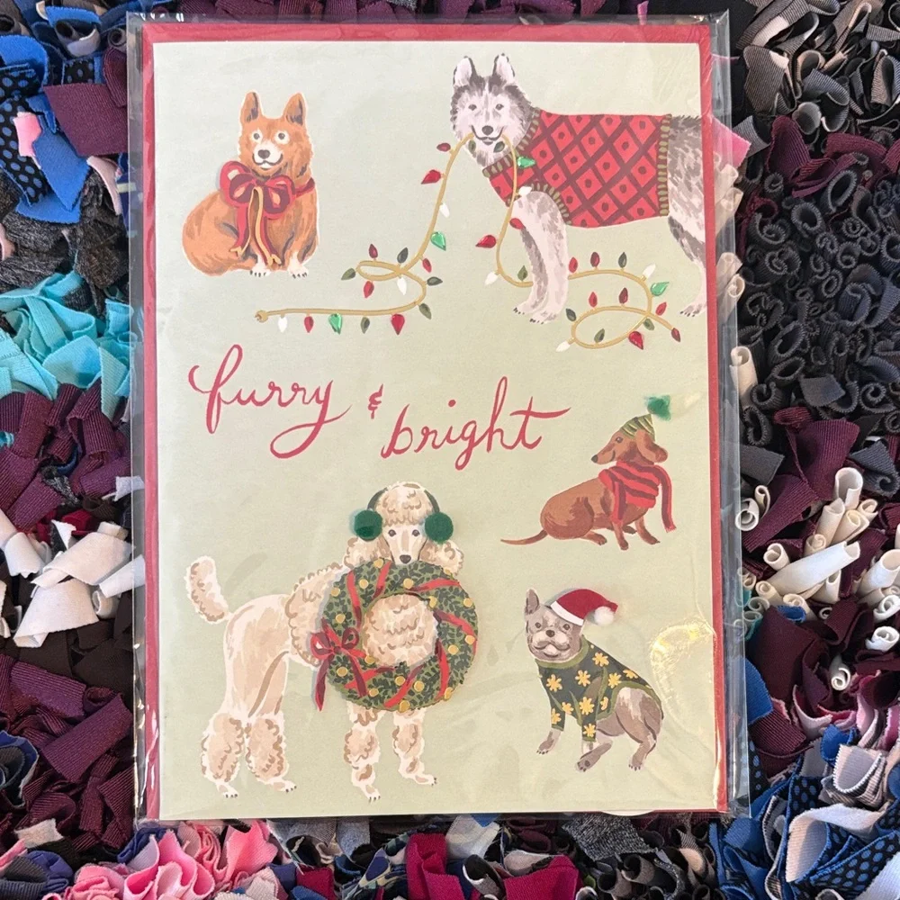 🆕Papyrus “Furry & Bright” Christmas Greeting Card